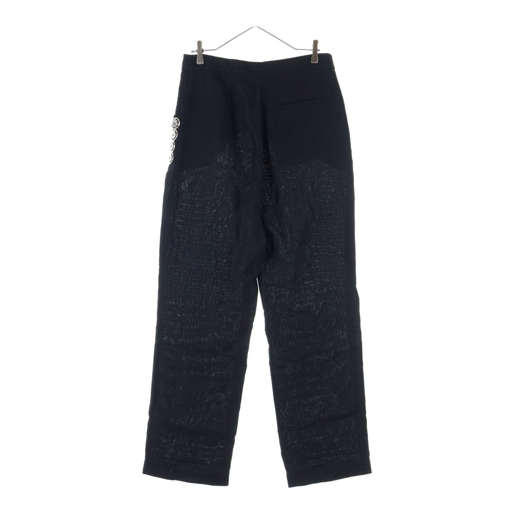 LOEWE(ロエベ) シルバー装飾リネンスラックスパンツ ストレートパンツ