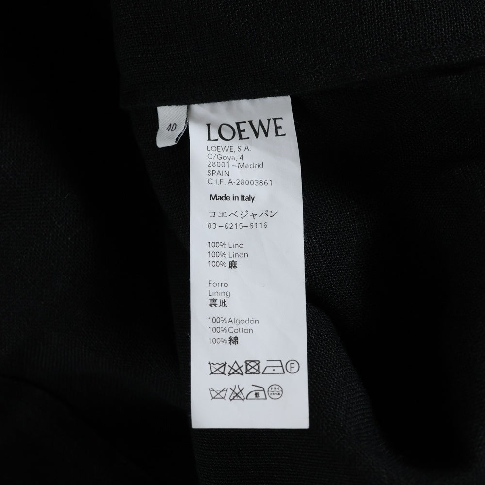 LOEWE(ロエベ) シルバー装飾ノースリーブカットソー リネンカットソー ブラック