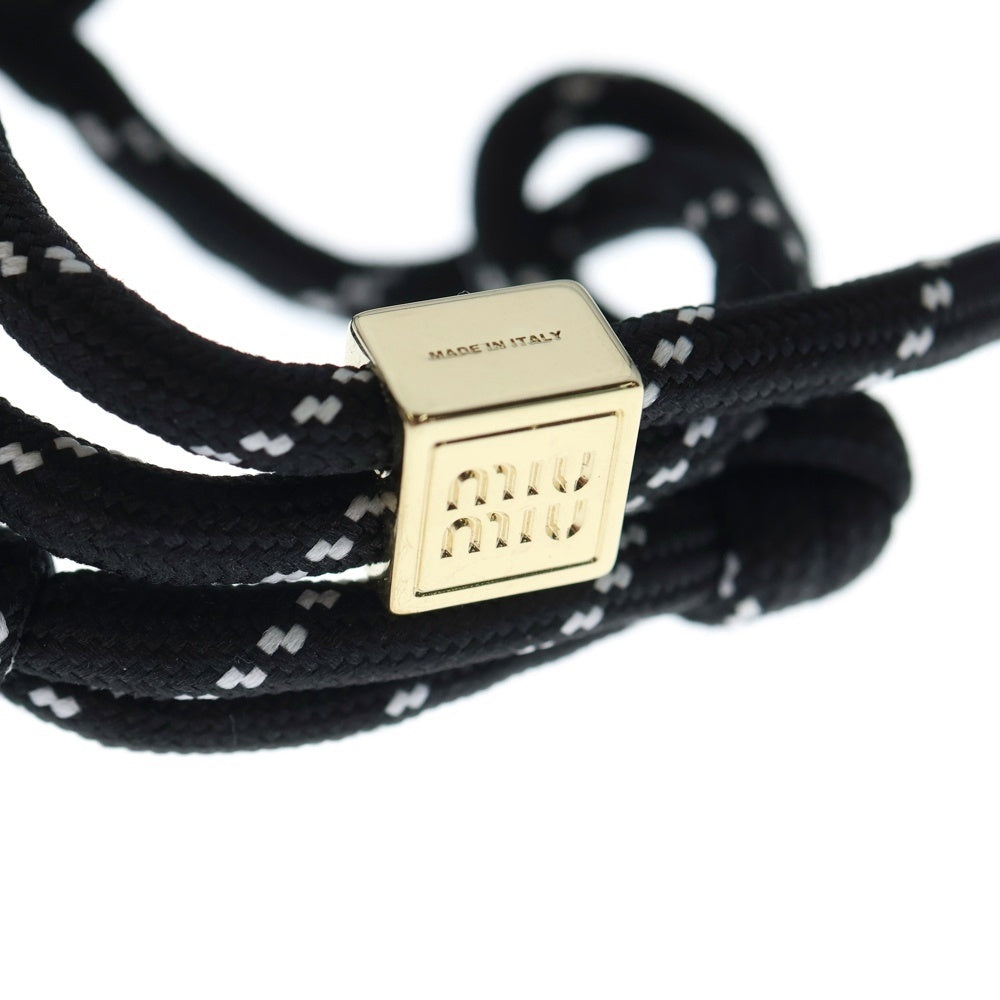 【最終値下げ】miumiu コードブレスレット miumiu(ミュウミュウ) コード ブレスレット バングル ブラック