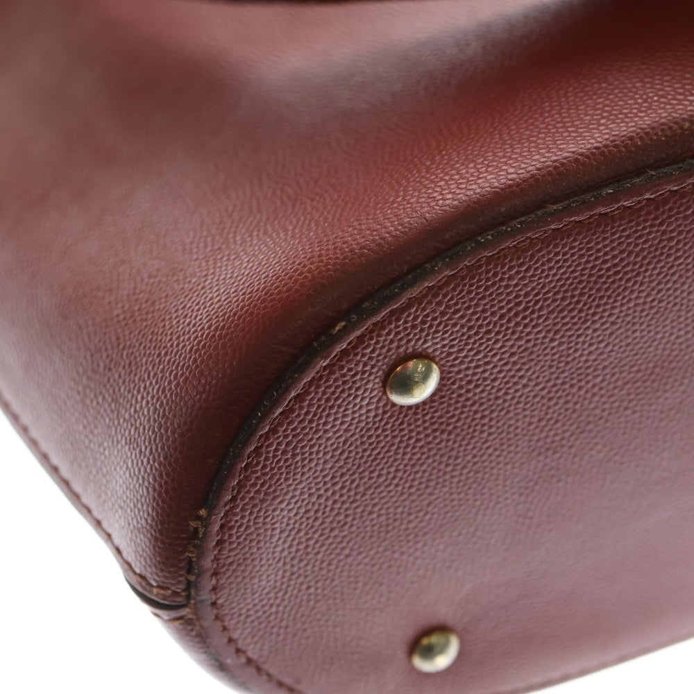 CELINE(セリーヌ) OLD オールド ロゴリングハンドバック レザーショルダーバッグ レッド