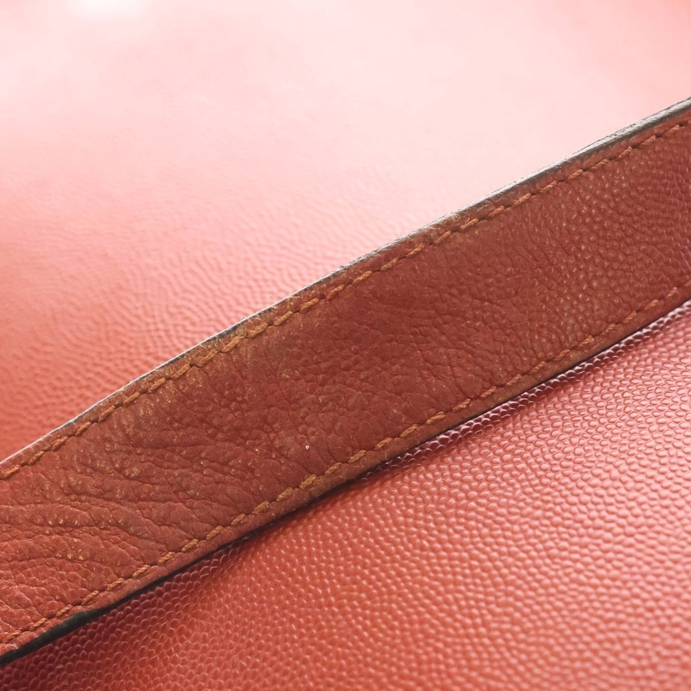 CELINE(セリーヌ) OLD オールド ロゴリングハンドバック レザーショルダーバッグ レッド