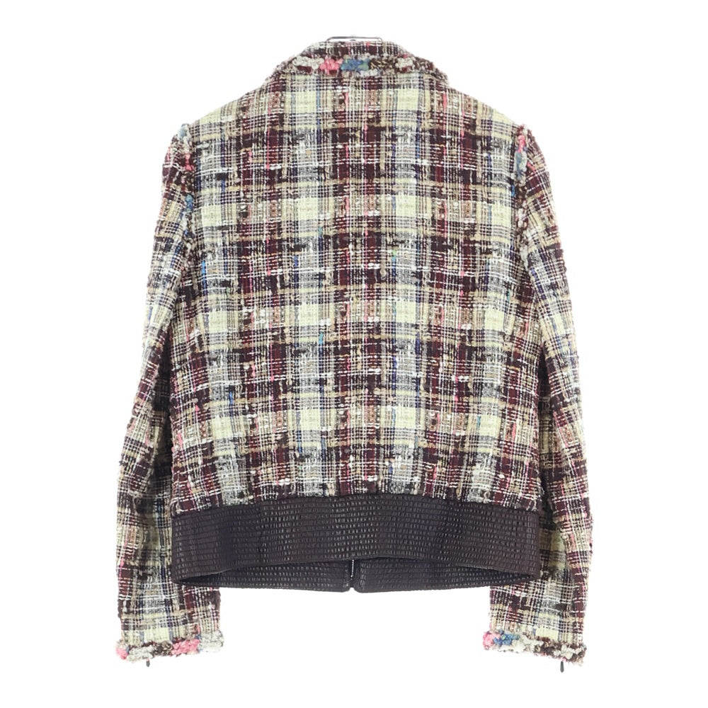 CHANEL(シャネル) ツイード ジップアップジャケット ブルゾン マルチ