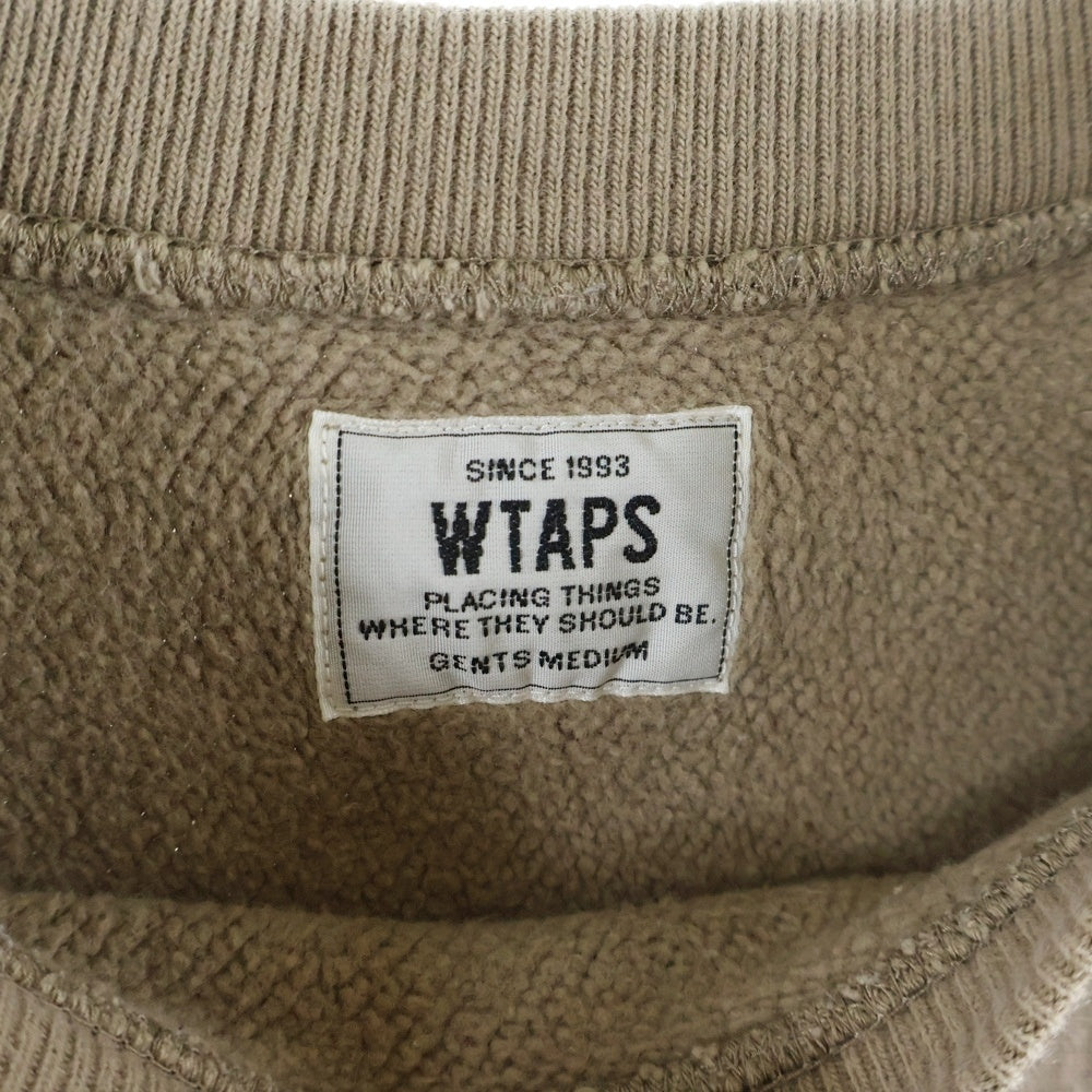 WTAPS(ダブルタップス) 17AW DESIGN CREW NECK SWEAT デザインクルーネック スウェット ロングスリーブ長袖Tシャツ ベージュ 172ATDT-CSM07
