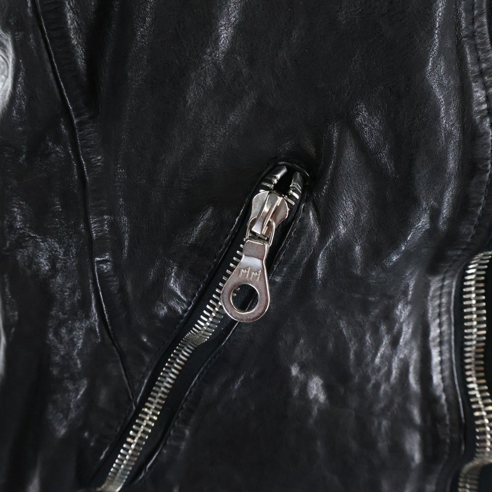 ISAMU KATAYAMA BACKLASH(イサムカタヤマバックラッシュ) Double Riders ダブルライダース イタリアンショルダー製品染め レザージャケット ブラック 1245-02