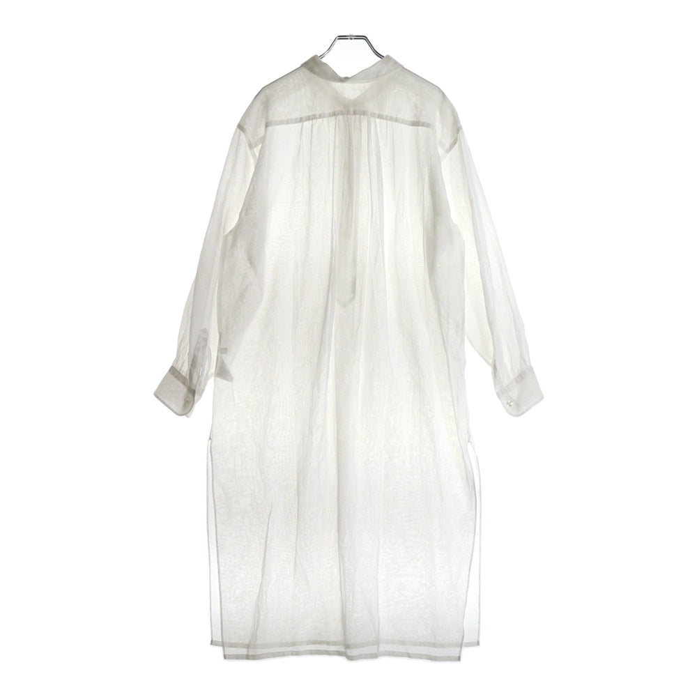 HYKE(ハイク) コットンボイルロングシャツ 長袖ワンピース レディース ホワイト