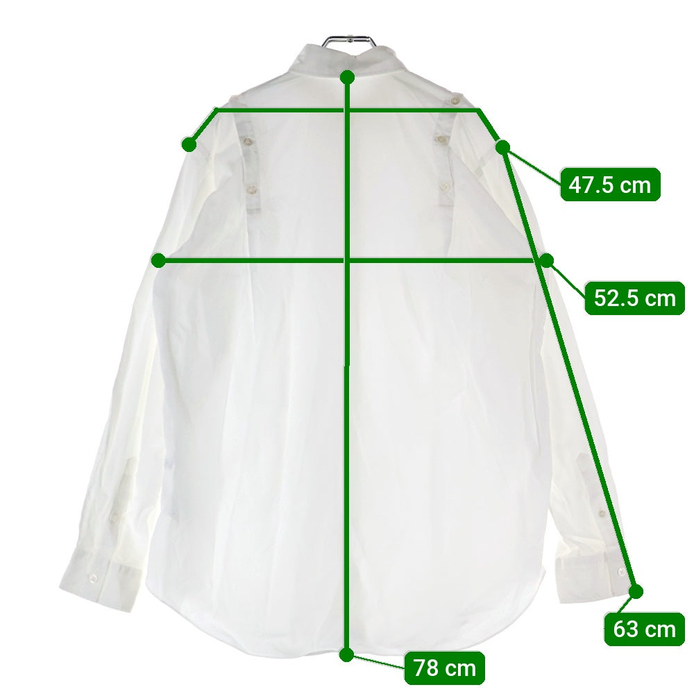 JOHN LAWRENCE SULLIVAN(ジョンローレンスサリバン) ショルダーボタン長袖シャツ レディース ホワイト 3C010-0221-19