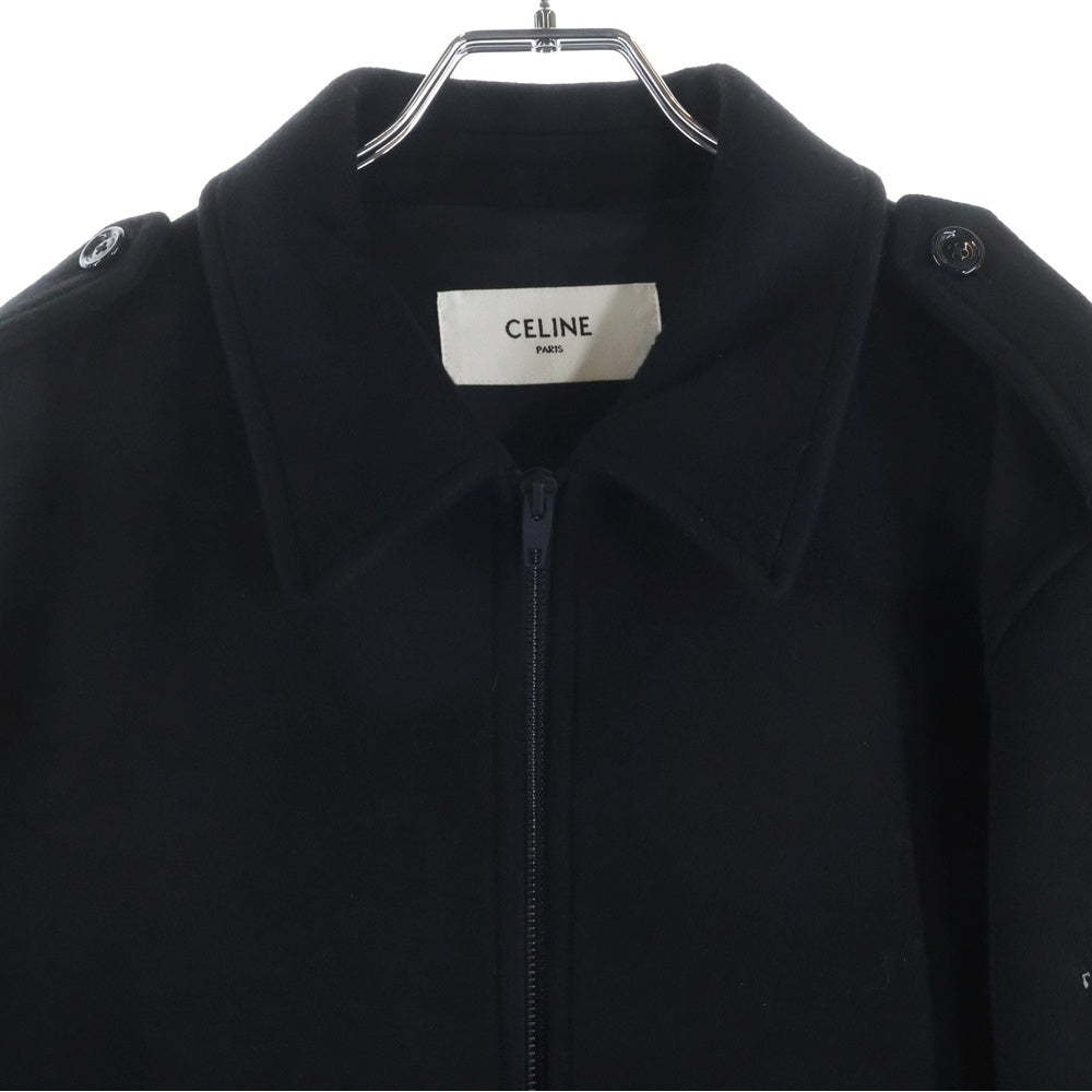 セリーヌCELINE ジャケット カシミア ☆Celine☆シャスールジャケット / カシミアフランネル ブラック