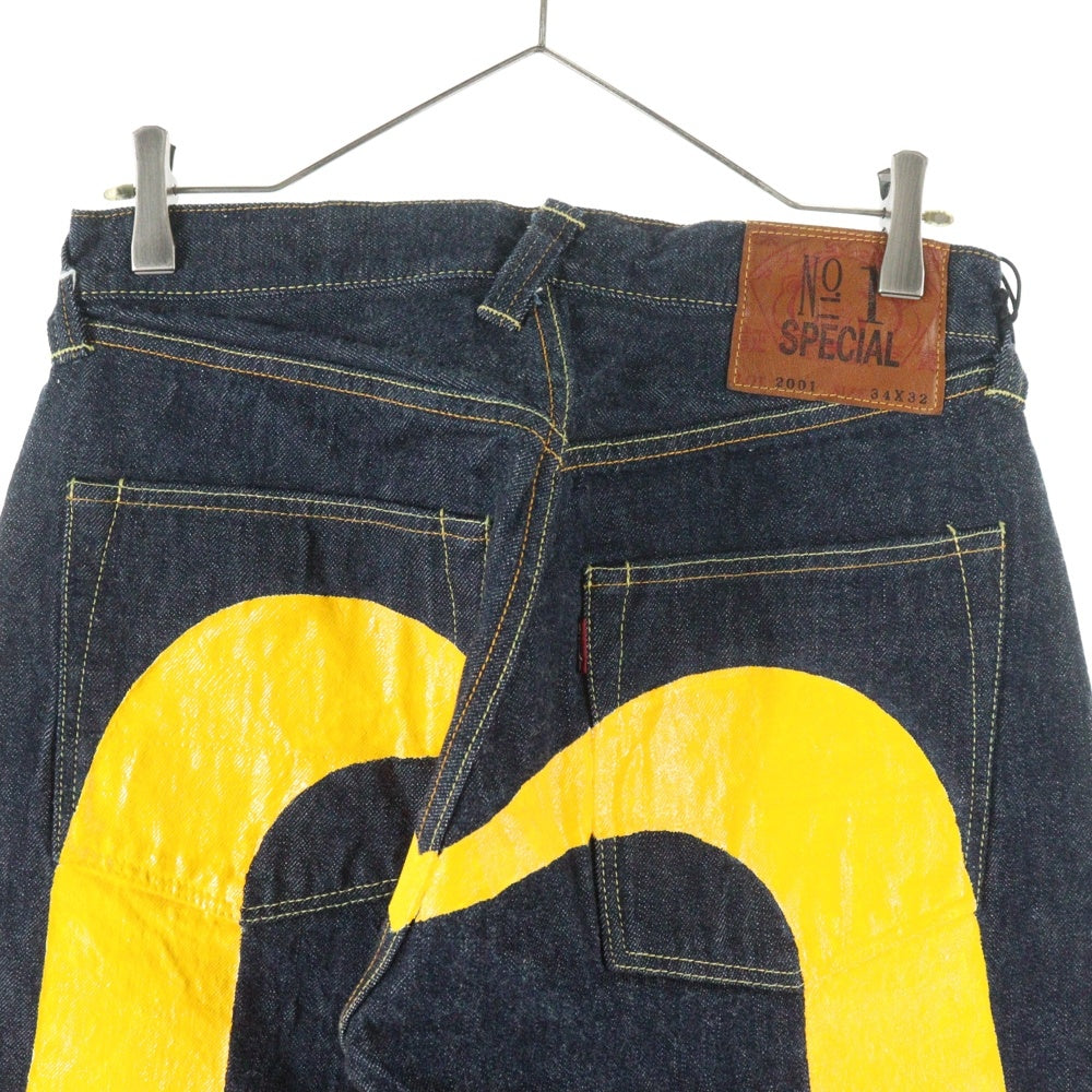 EVISU(エビス) DAICOCK PRINT JEANS ダイコック イエロープリント バギージーンズ デニムパンツ インディゴ 2EAHJM4JE125401DN