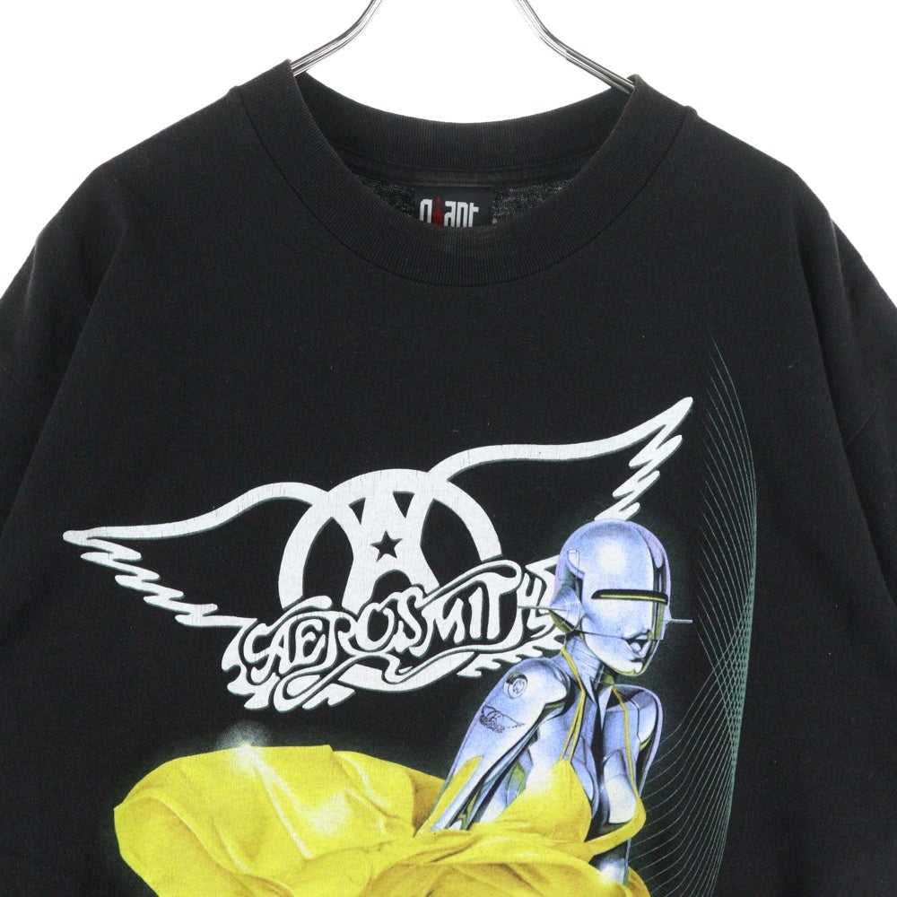 VINTAGE(ヴィンテージ) 00s AERO SMITH 2001 JUST PUSH PLAY TOUR エアロスミス 空山基 ツアー バンド 半袖Tシャツ カットソー ブラック