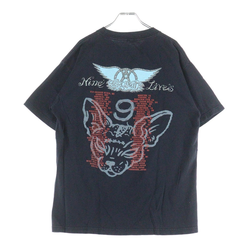 VINTAGE(ヴィンテージ) 1997 AEROSMITH NINE LIVES TOUR TSHIRT エアロスミス ツアー バンドTシャツ 半袖Tシャツ ブラック