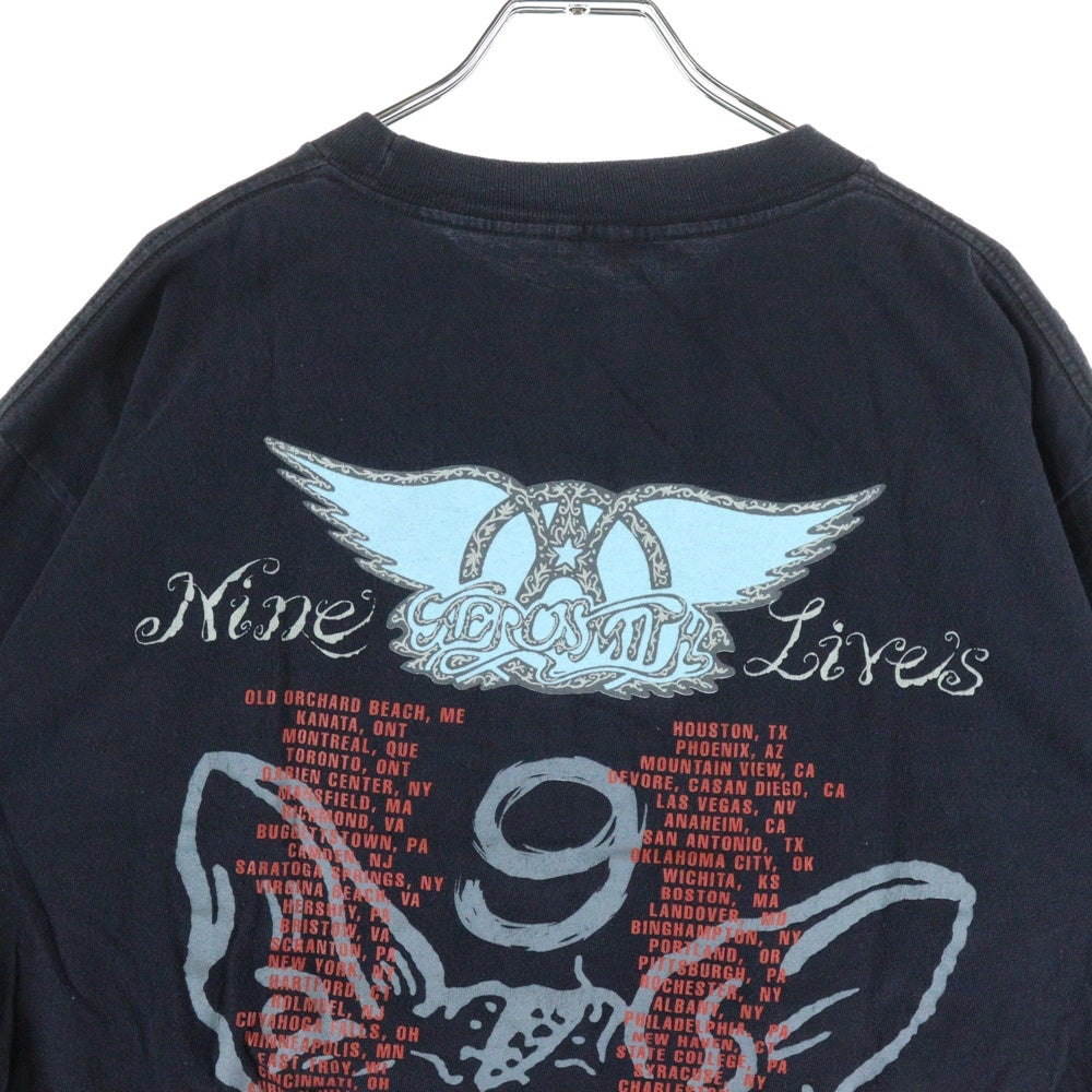VINTAGE(ヴィンテージ) 1997 AEROSMITH NINE LIVES TOUR TSHIRT エアロスミス ツアー バンドTシャツ 半袖Tシャツ ブラック