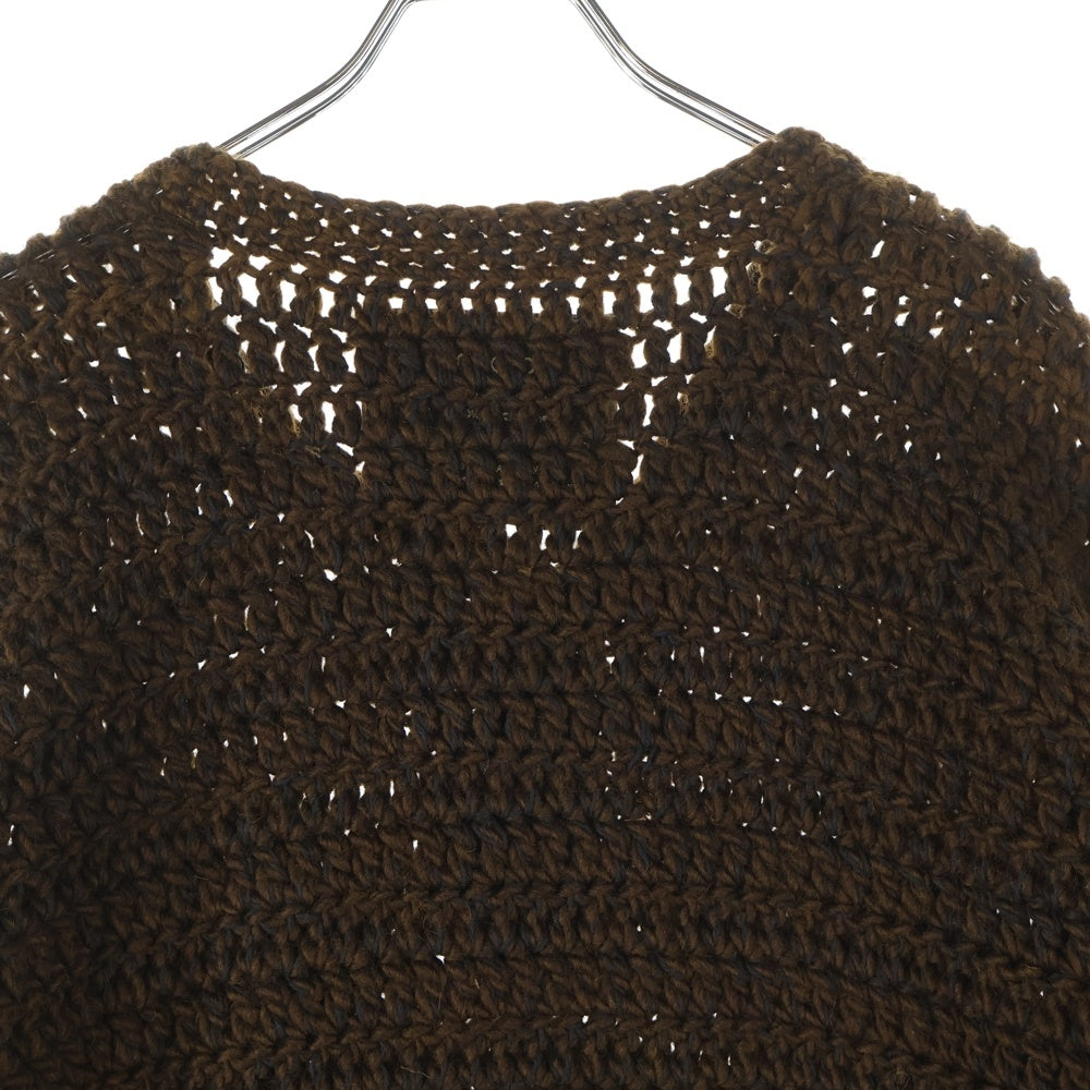 NO BRAND(ノーブランド) carbone カルボーネ ヘンリーネックニット 手編みセーター ブラウン