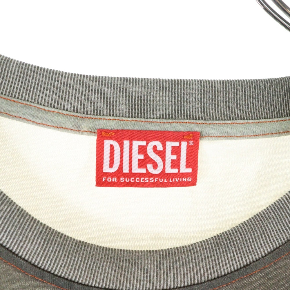 DIESEL(ディーゼル) t-boxt-ls-show-v2 グラフィックプリント 長袖Tシャツ ロンT カットソー グレー A21621