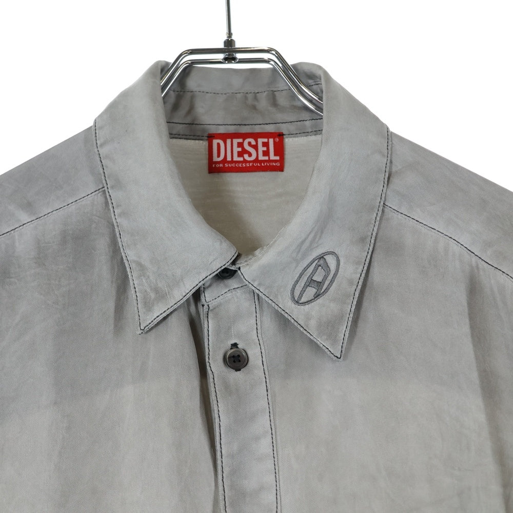 DIESEL(ディーゼル) S-LEON シワ加工 長袖シャツ グレー A16692