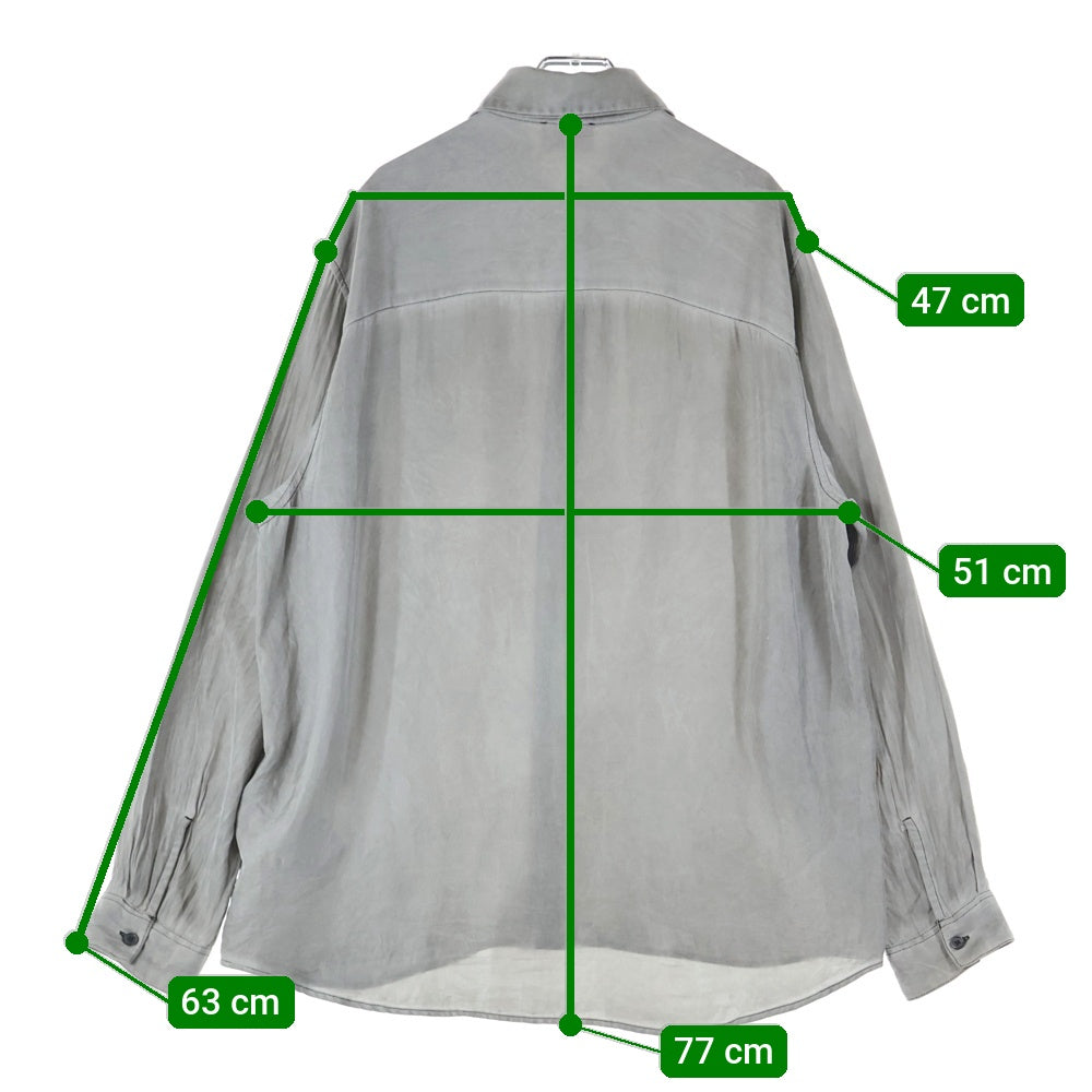 DIESEL(ディーゼル) S-LEON シワ加工 長袖シャツ グレー A16692