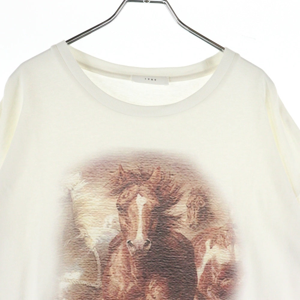1989(ナインティーンエイティエイト) ホースプリント カットソー 半袖Tシャツ ホワイト 02684860204