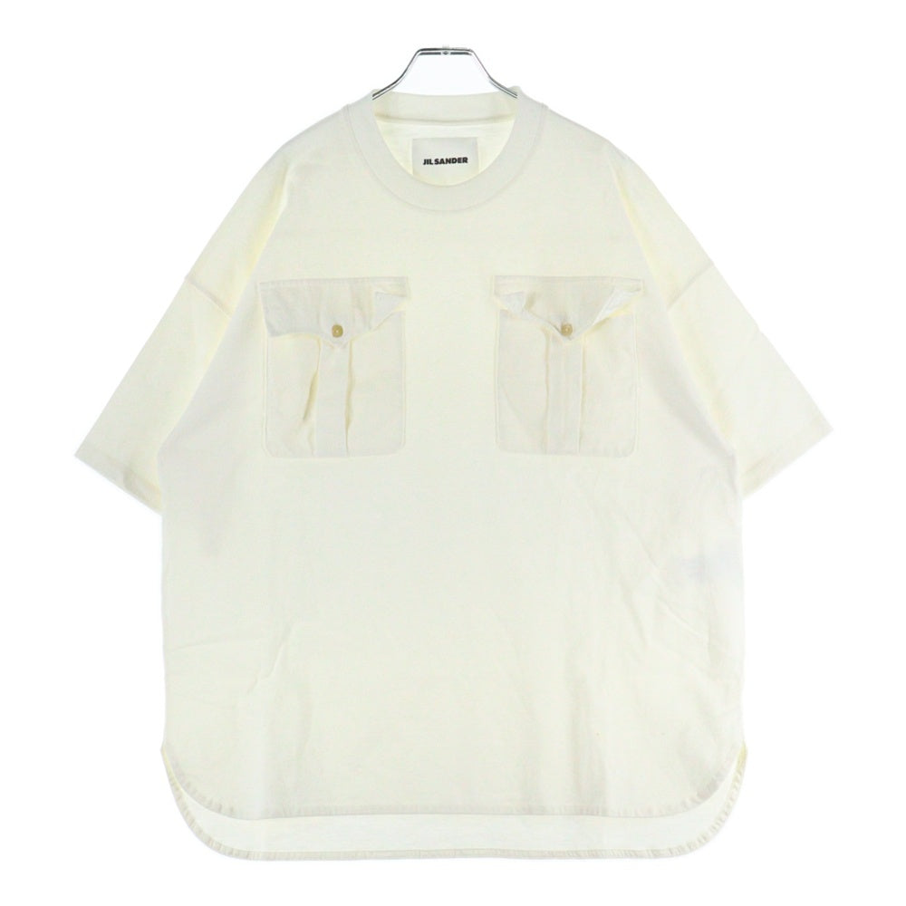 JIL SANDER(ジルサンダー) フラップポケット 半袖Tシャツ カットソー ホワイト KK JM BW 0114