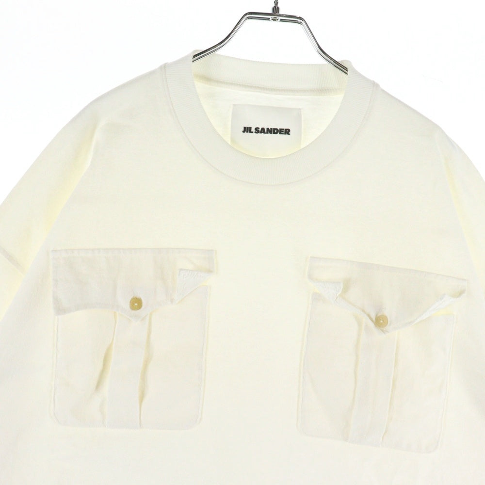 JIL SANDER(ジルサンダー) フラップポケット 半袖Tシャツ カットソー ホワイト KK JM BW 0114