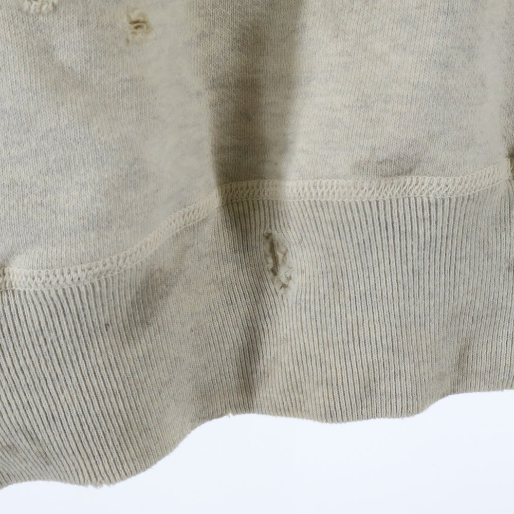 SAINT MICHAEL(セントマイケル) 22SS × Denim Tears ×デニムティアーズ デストロイ加工 クルーネックスウェット トレーナー アイボリー SM-S22-0000-067