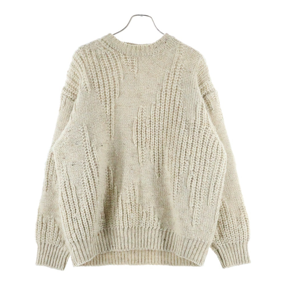 YOKE(ヨーク) 22AW IREGULAR KNITTED CREWNECK SWEATER イレギュラー クルーネック ニット セーター アイボリー YK22AW0426S