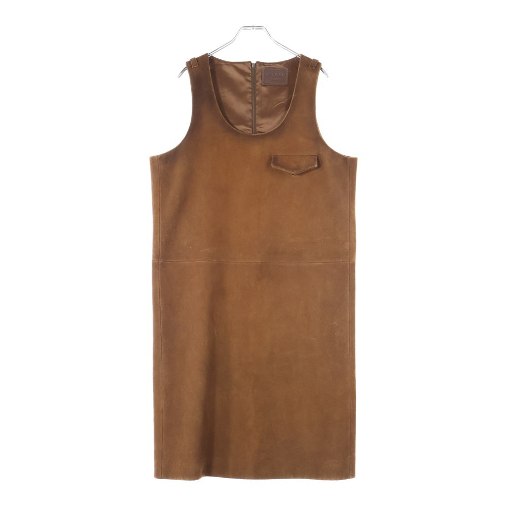 PRADA(プラダ) ラムスキン スエードワンピース ブラウン UPC204 レディース