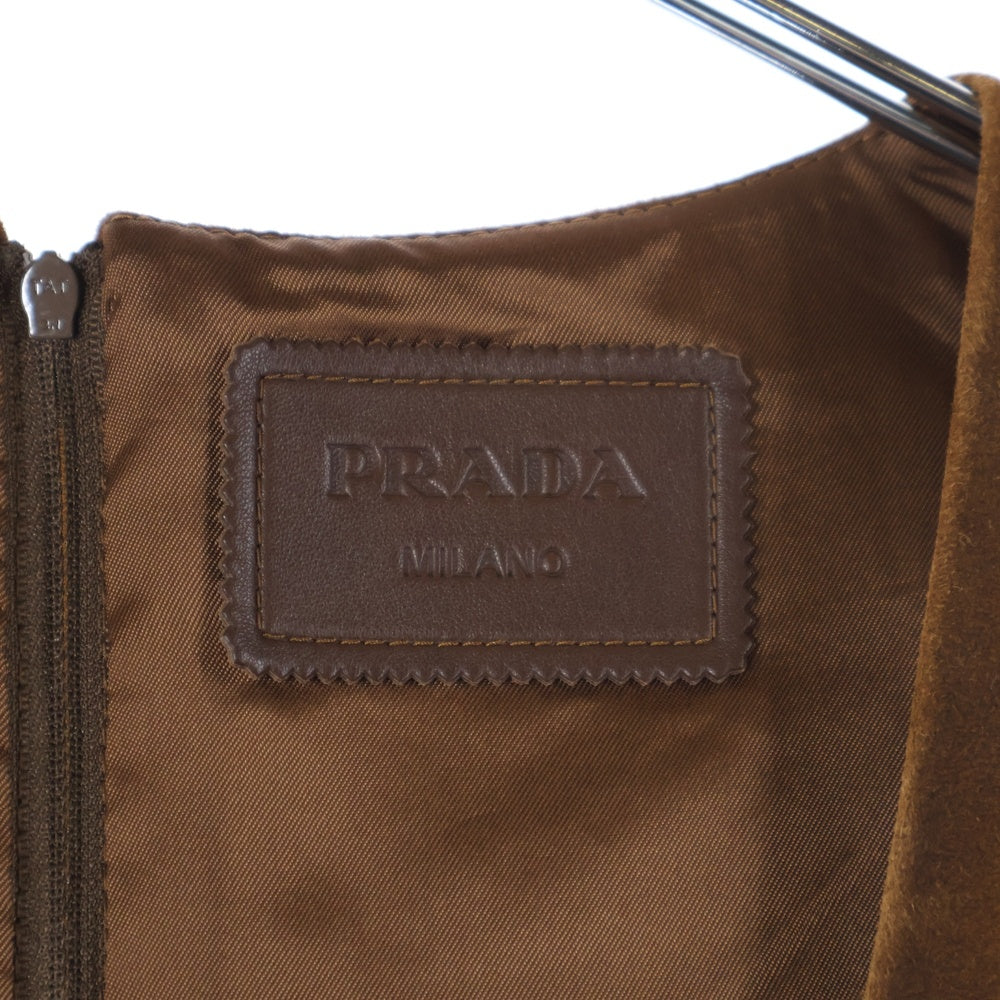 PRADA(プラダ) ラムスキン スエードワンピース ブラウン UPC204 レディース