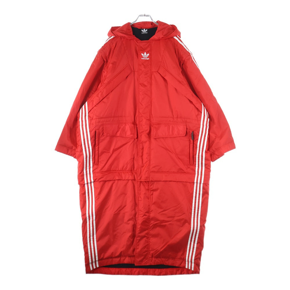 BALENCIAGA(バレンシアガ) ×adidas ×アディダス サイドライン ダウンコート ロングコート レッド 725293