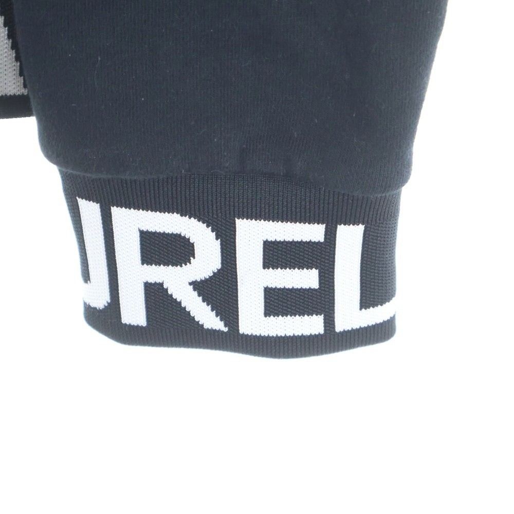 1 PIU 1 UGUALE 3 RELAX(ウノピゥウノウグァーレトレ) ライトストーンフルジップパーカー ロゴフーディー ブラック