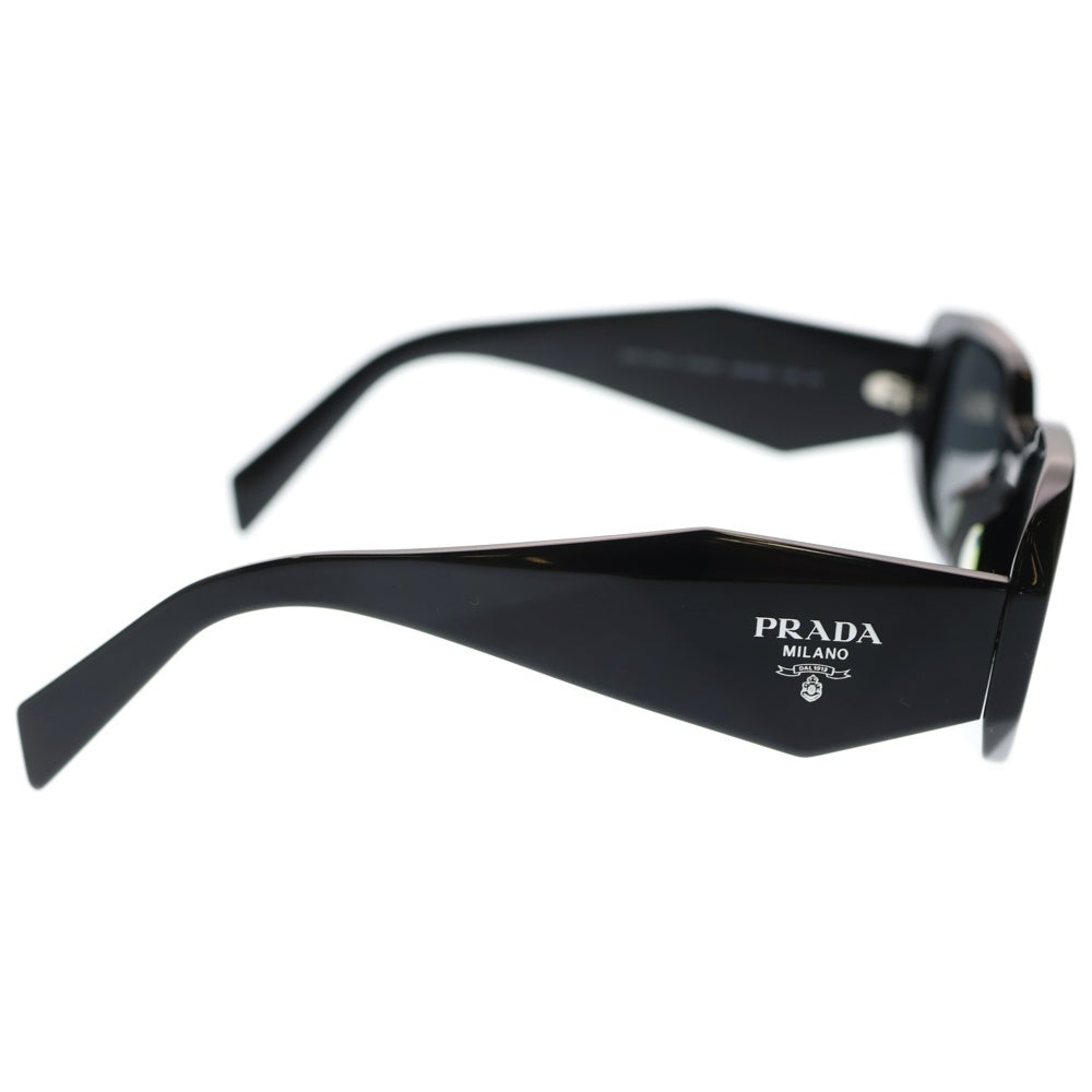 美品✨ プラダ サングラス ブラック SPR17W ロゴ PRADA(プラダ) サイドロゴ スクエアサングラス アイウェア ブラック