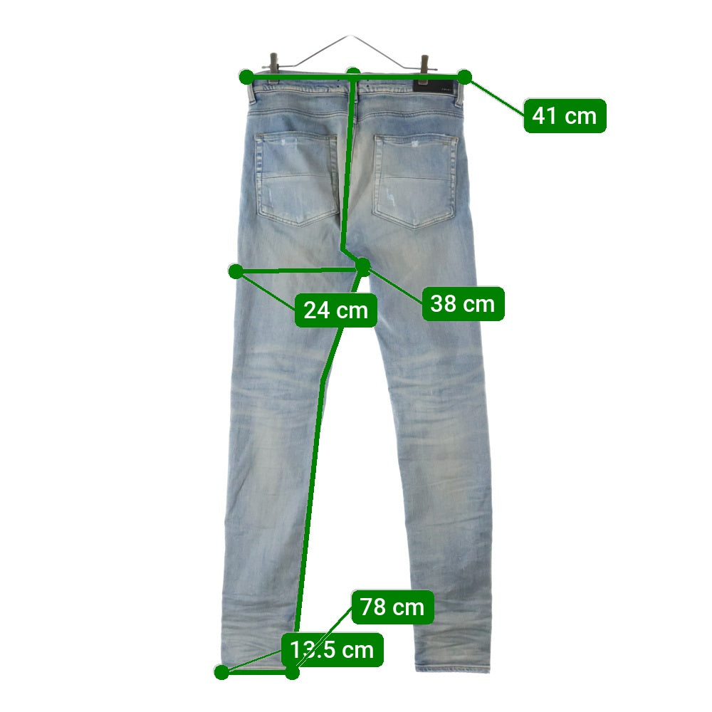 AMIRI(アミリ) スキニーデニムパンツ ダメージ加工デニムパンツ インディゴ