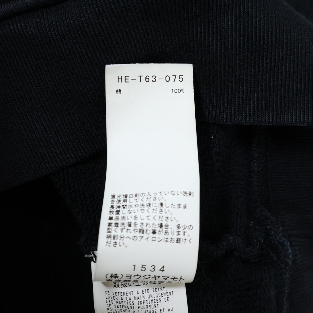 Yohji Yamamoto(ヨウジヤマモト) × VESSEL プリントデザイン プルオーバーパーカー フーディー ブラック HE-T63-075