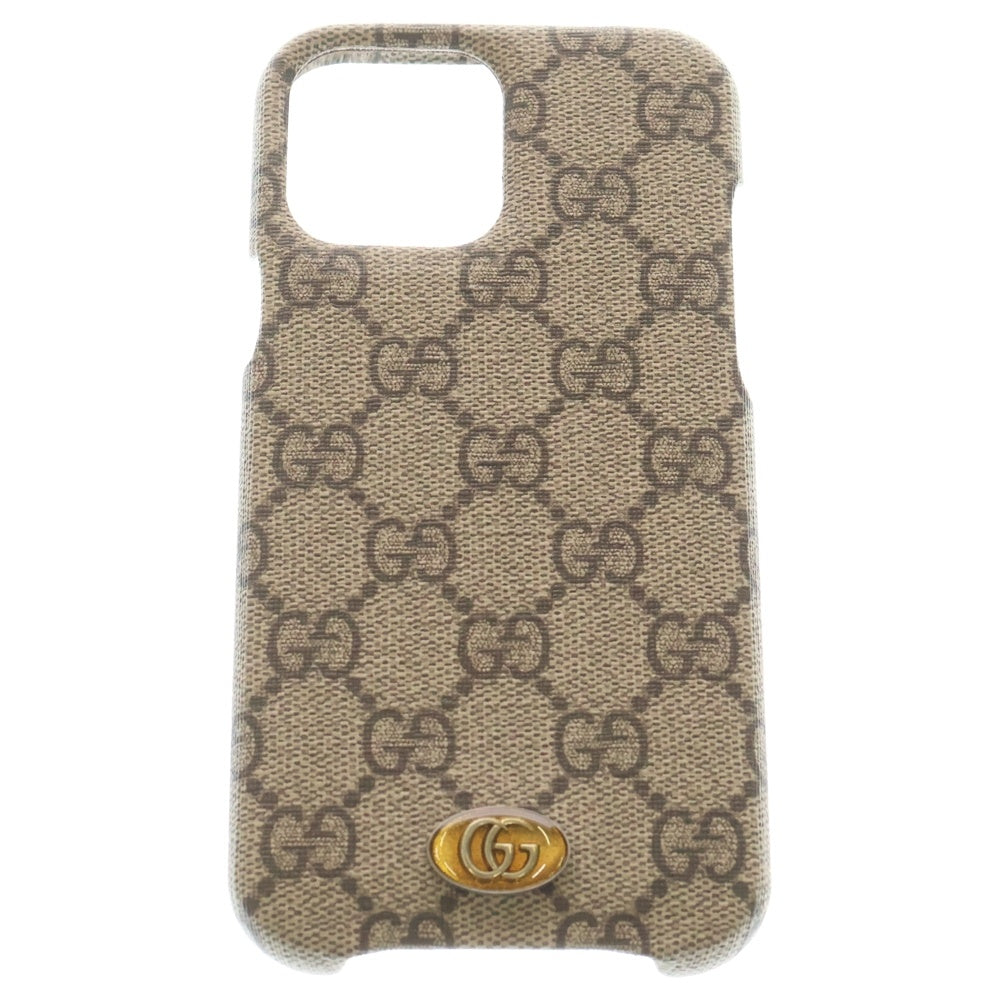 GUCCI(グッチ) GGキャンバス iPhone14Proケース スマートフォンケース ブラウン レディース
