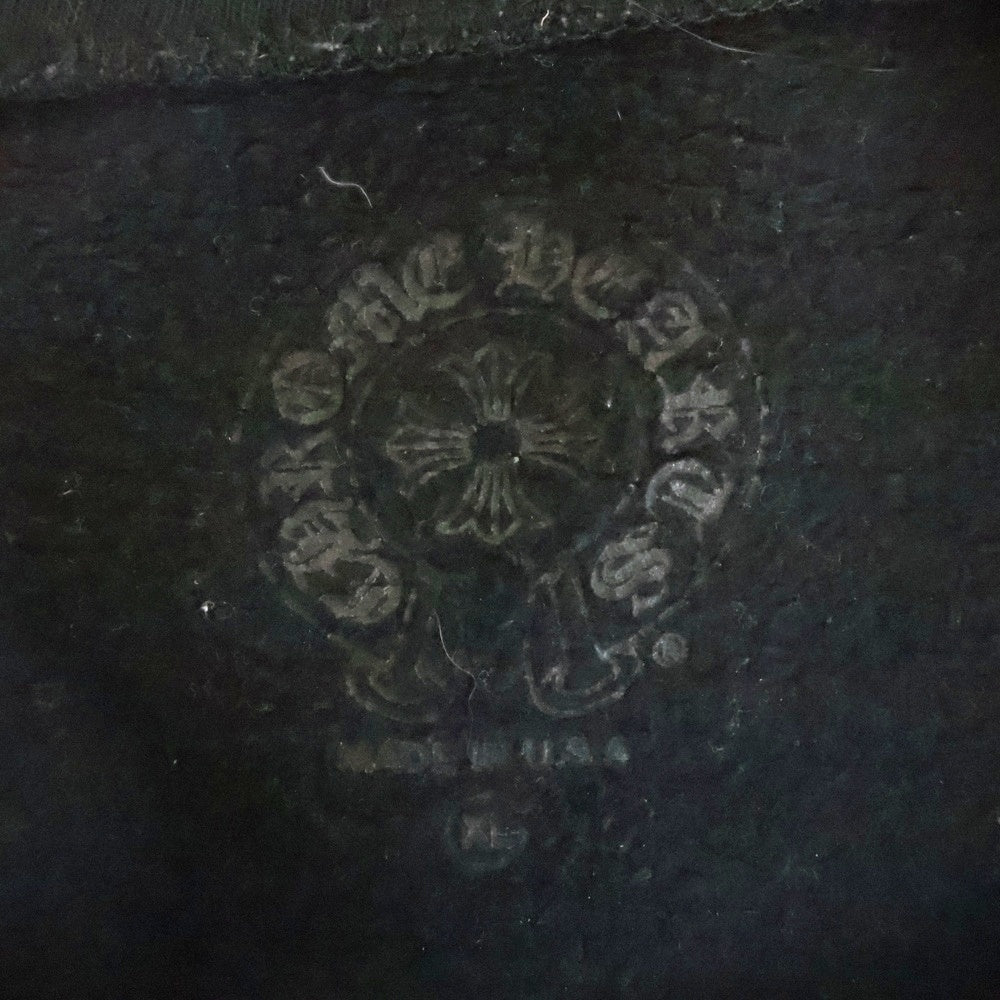 CHROME HEARTS(クロムハーツ) SWTSHRT 袖フローラル バックホースシュープリント クルーネック スウェット トレーナー ブラック