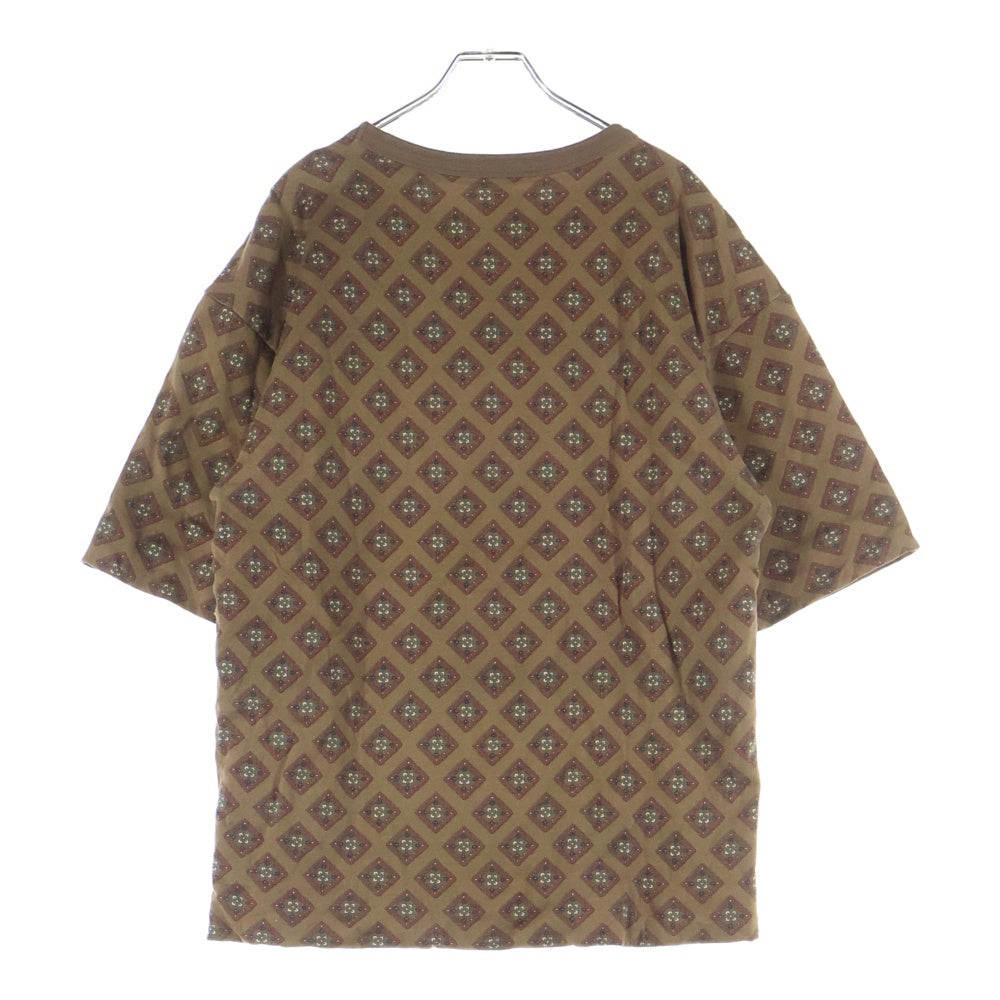 DRIES VAN NOTEN(ドリスヴァンノッテン) 総柄デザイン 半袖Tシャツ カットソー ブラウン