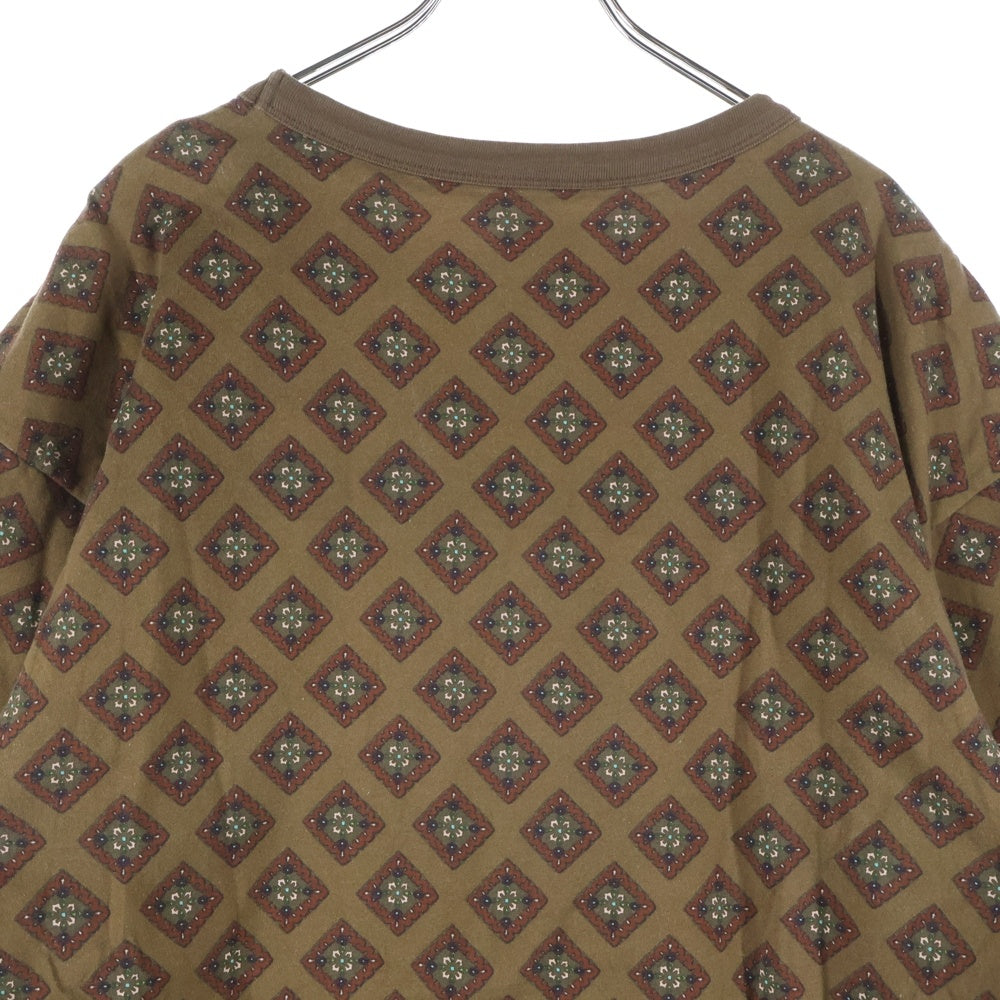 DRIES VAN NOTEN(ドリスヴァンノッテン) 総柄デザイン 半袖Tシャツ カットソー ブラウン
