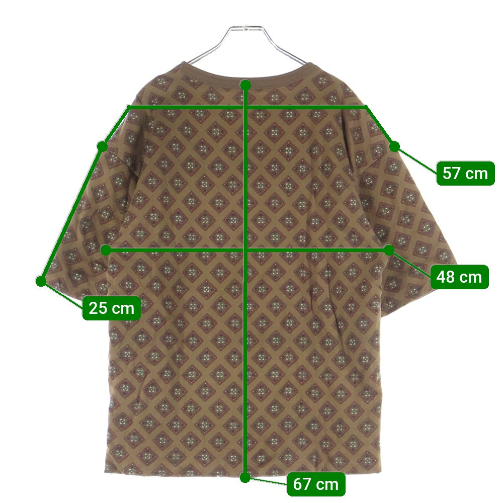DRIES VAN NOTEN(ドリスヴァンノッテン) 総柄デザイン 半袖Tシャツ カットソー ブラウン
