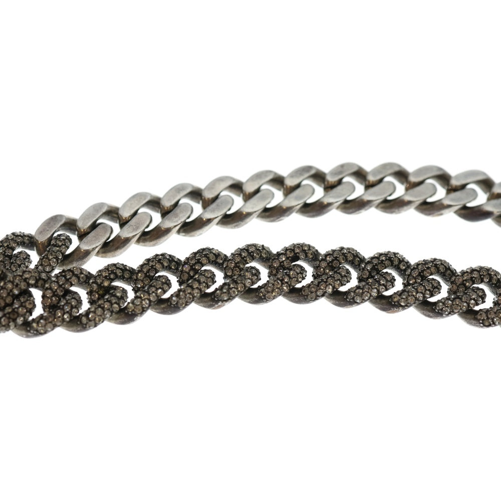 SAINT LAURENT PARIS(サンローランパリ) ラインストーン チェーンネックレス シルバー