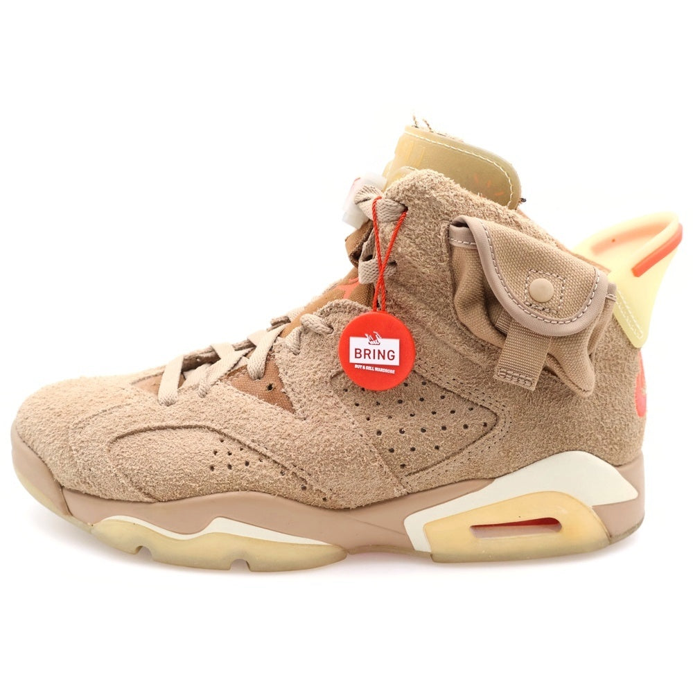 NIKE(ナイキ) ×TRAVIS SCOTT AIR JORDAN 6 RETRO SP BRITISH KAHKI トラヴィススコット エアジョーダン6 ハイカットスニーカー ベージュ US7/25.0cm DH0690-200