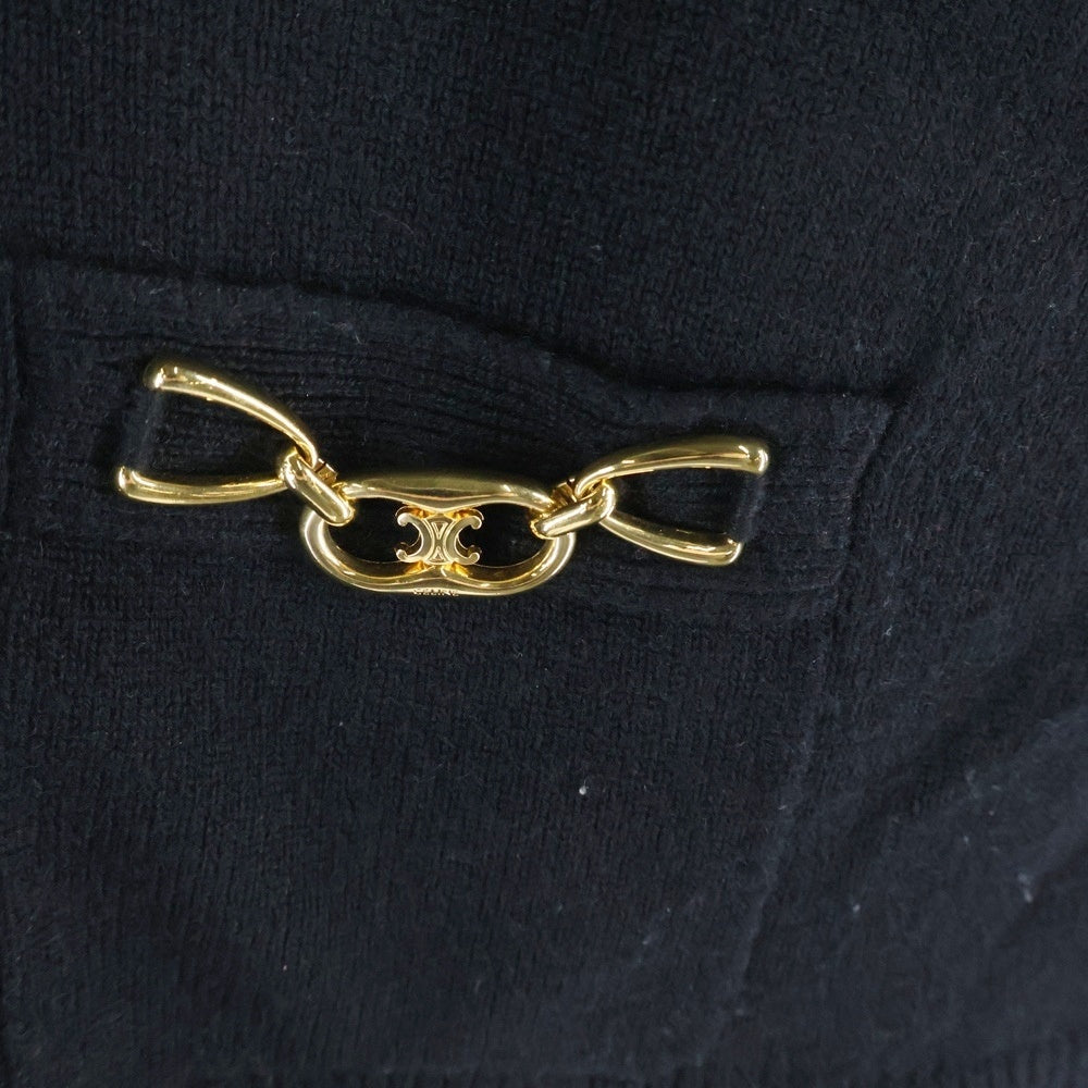 CELINE トリオンフ金ボタン ニットカーディガン 黒 38サイズ CELINE トリオンフ金ボタン ニットカーディガン 黒 38サイズ - メルカリ