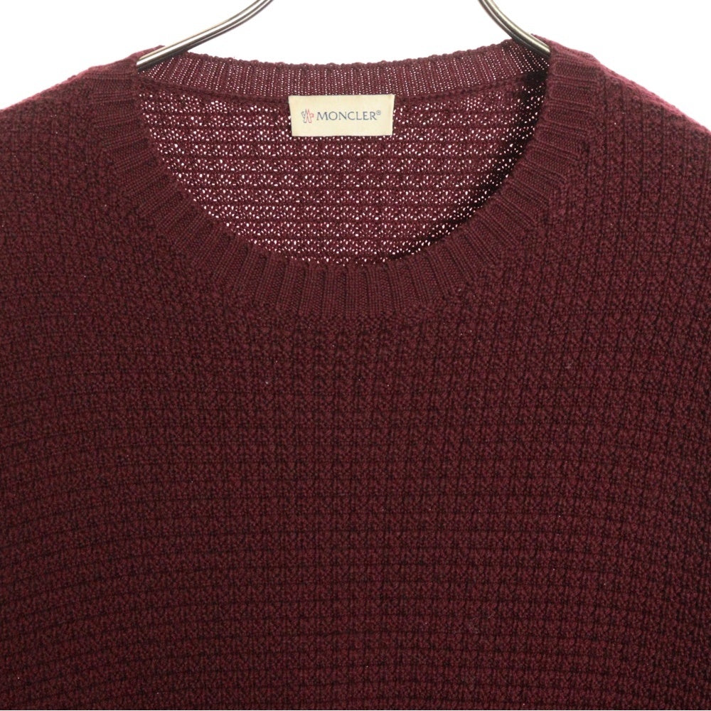 MONCLER(モンクレール) MAGLIONE TRICOT GIROCOLLO マリオーネ トリコ シロコロ ジャガードプルオーバーニット クルーネックセーター バーガンディー E2091044900 A9226