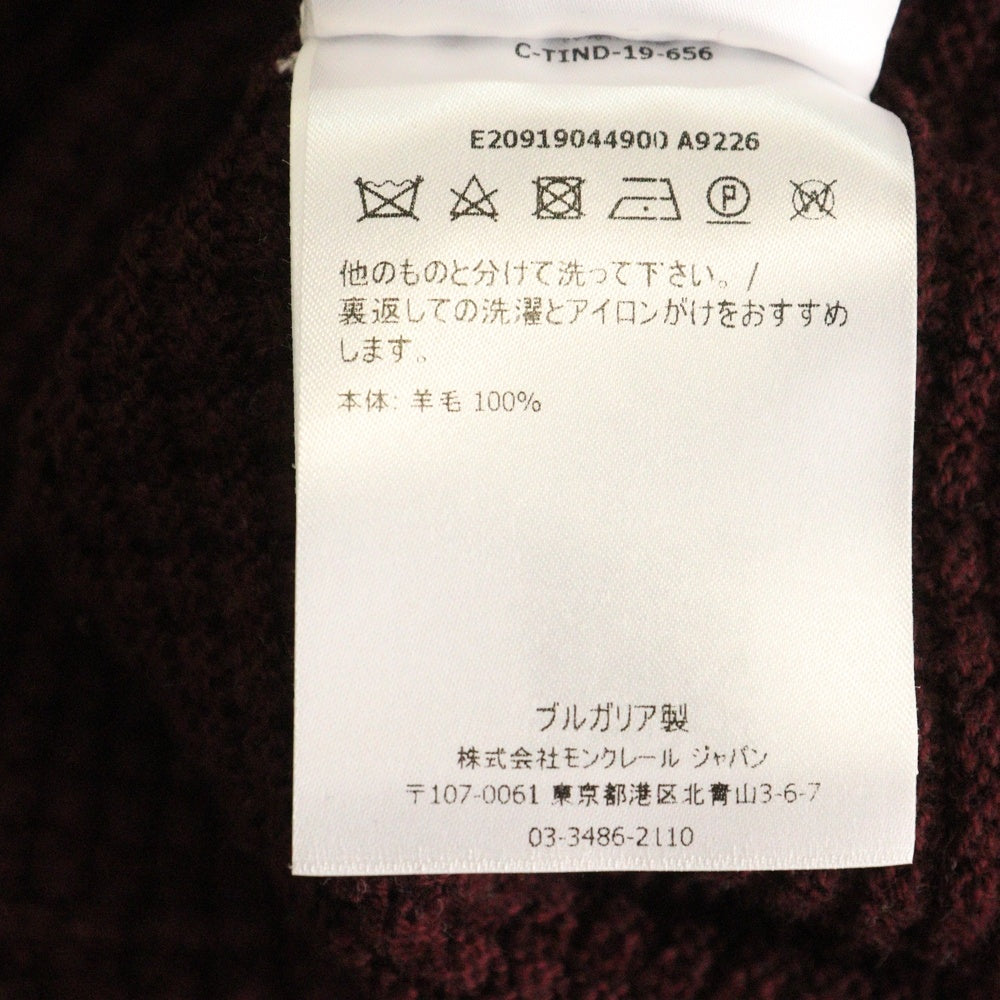 MONCLER(モンクレール) MAGLIONE TRICOT GIROCOLLO マリオーネ トリコ シロコロ ジャガードプルオーバーニット クルーネックセーター バーガンディー E2091044900 A9226