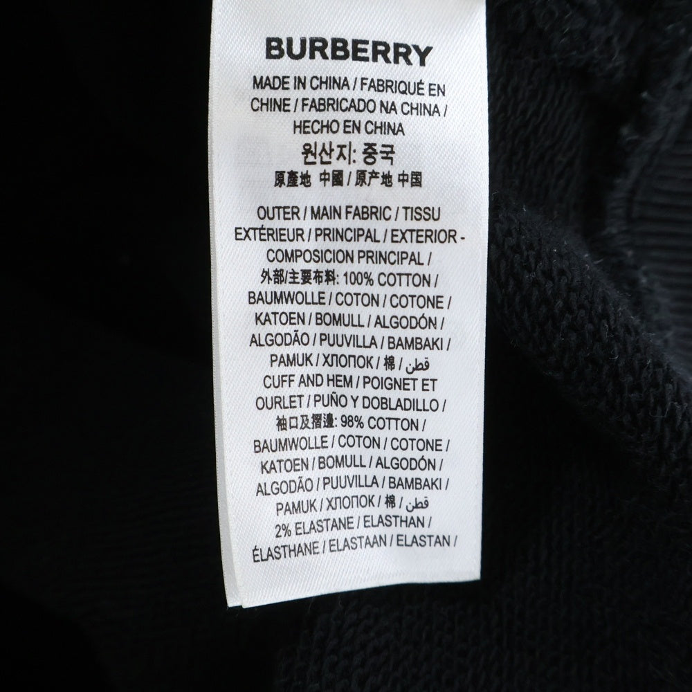 BURBERRY(バーバリー) チェック柄 ロゴ刺繍クルーネックニット スウェット ブラック