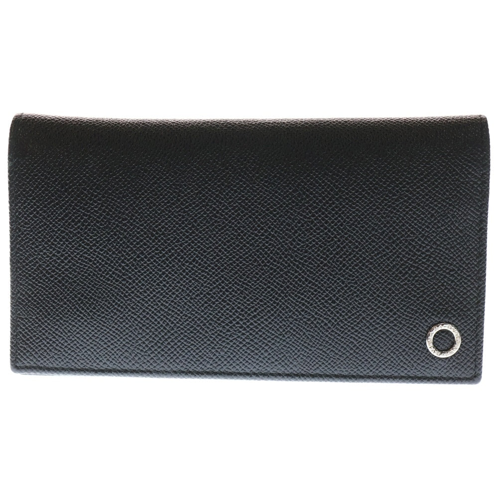 BVLGARI(ブルガリ) グレインレザー ロングウォレット 2つ折り長財布 ブラック