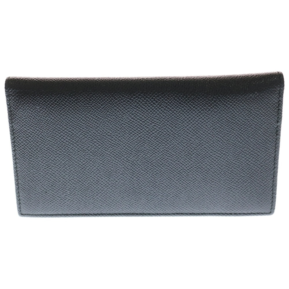 BVLGARI(ブルガリ) グレインレザー ロングウォレット 2つ折り長財布 ブラック