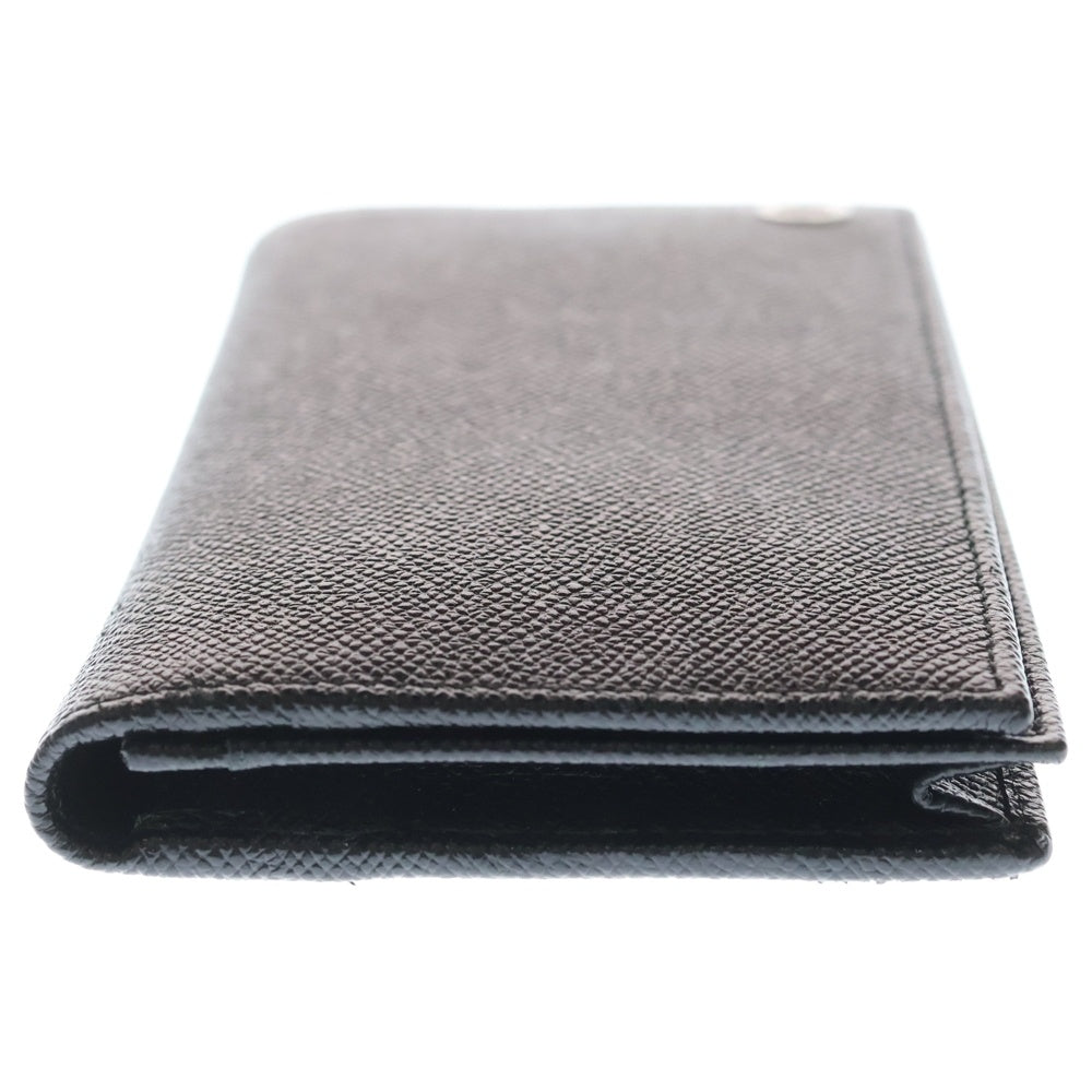 BVLGARI(ブルガリ) グレインレザー ロングウォレット 2つ折り長財布 ブラック