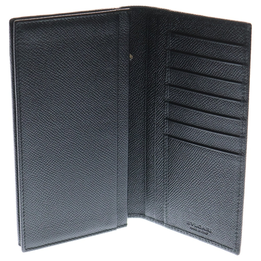 BVLGARI(ブルガリ) グレインレザー ロングウォレット 2つ折り長財布 ブラック