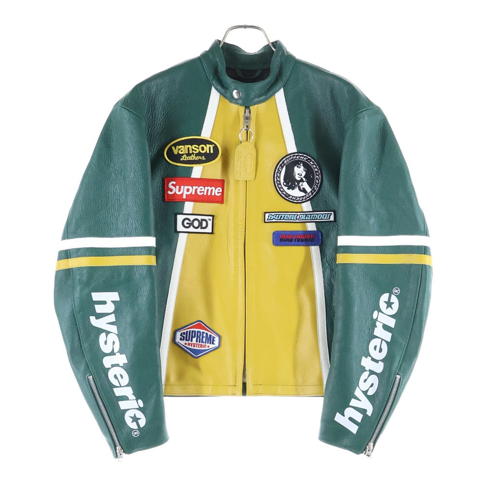 SUPREME(シュプリーム) 24AW×Hysteric Glamour Vanson Lether Jacket バンソン レザージャケット グリーン