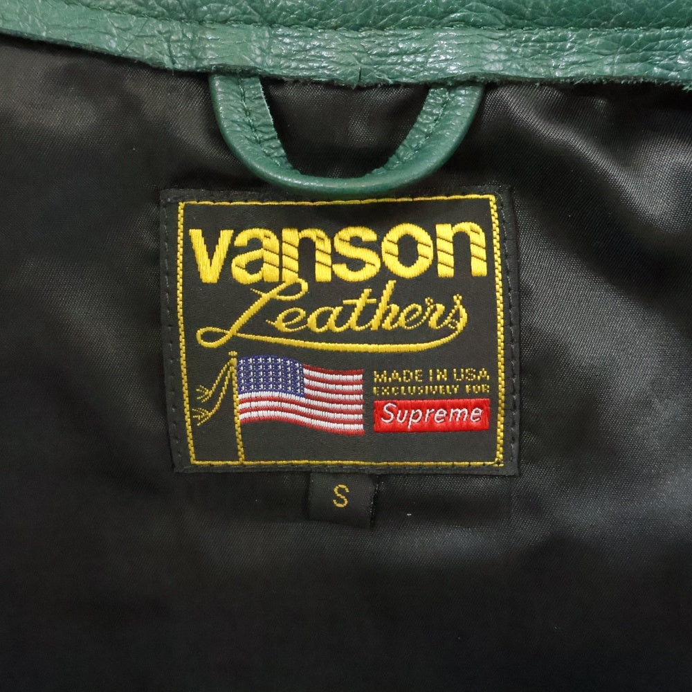 SUPREME(シュプリーム) 24AW×Hysteric Glamour Vanson Lether Jacket バンソン レザージャケット グリーン