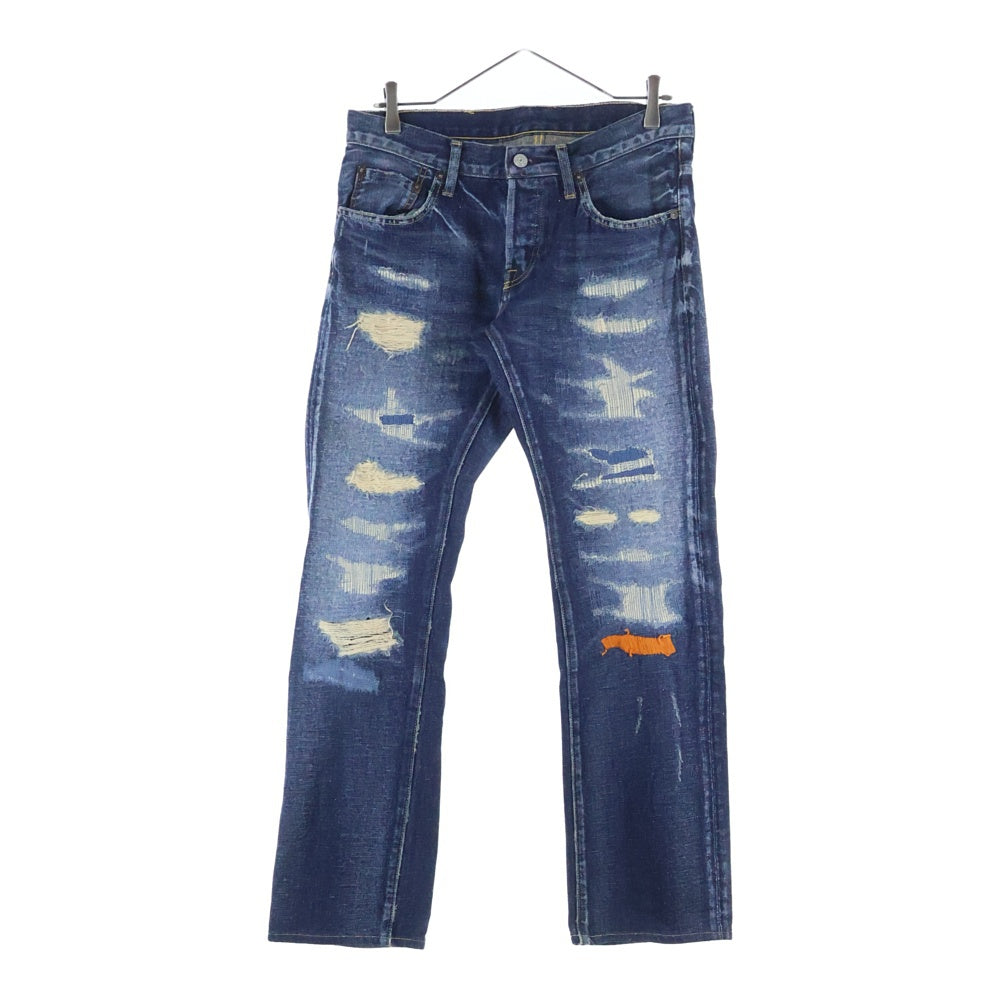 T.M.T(ティーエムティー) CRUSH DENIM PANTS クラッシュデニムパンツ ストレートパンツ インディゴ TPT-S1603