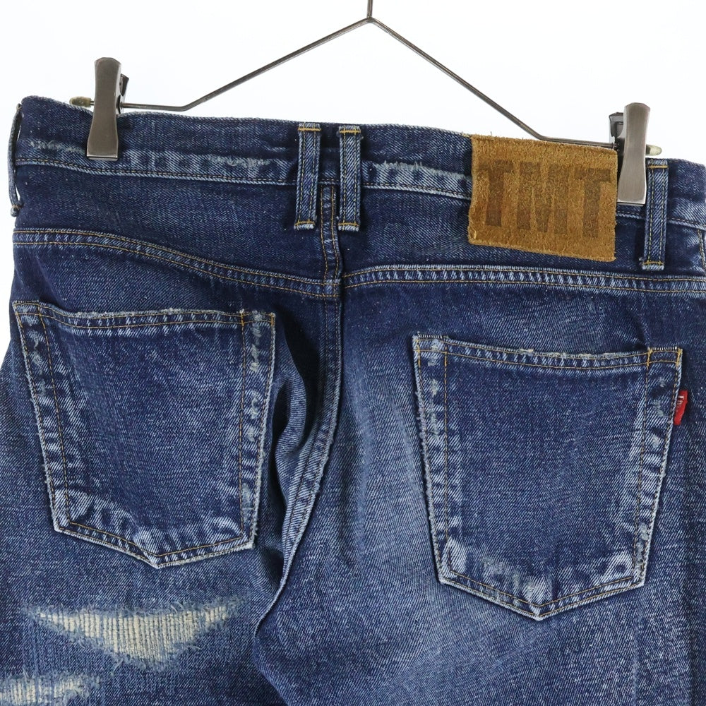T.M.T(ティーエムティー) CRUSH DENIM PANTS クラッシュデニムパンツ ストレートパンツ インディゴ TPT-S1603